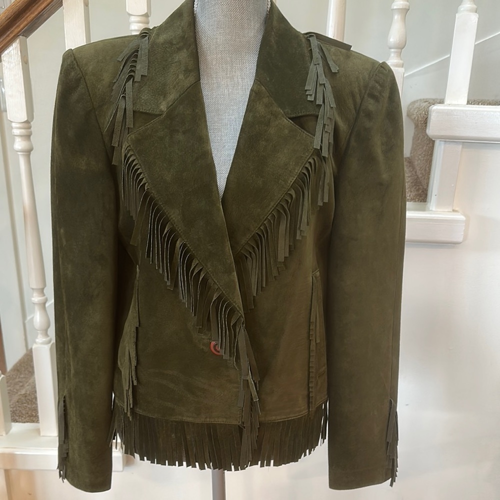 Danier leather tassel jacket.